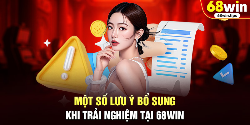 Một số lưu ý bổ sung khi trải nghiệm tại 68win